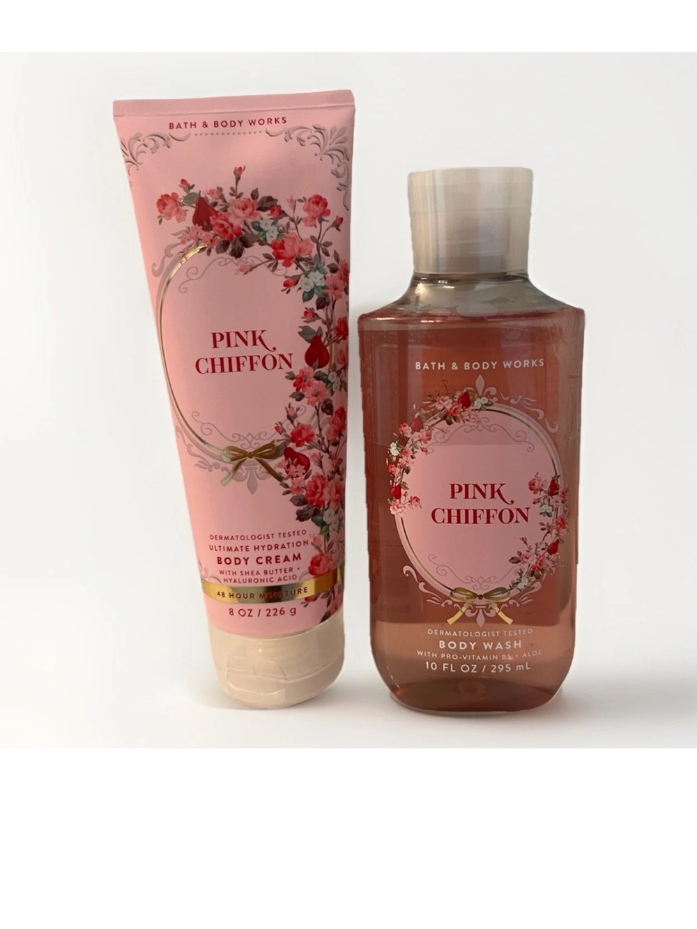 Bath & Body Works Pink Chiffon Body Cream & Body Wash Set